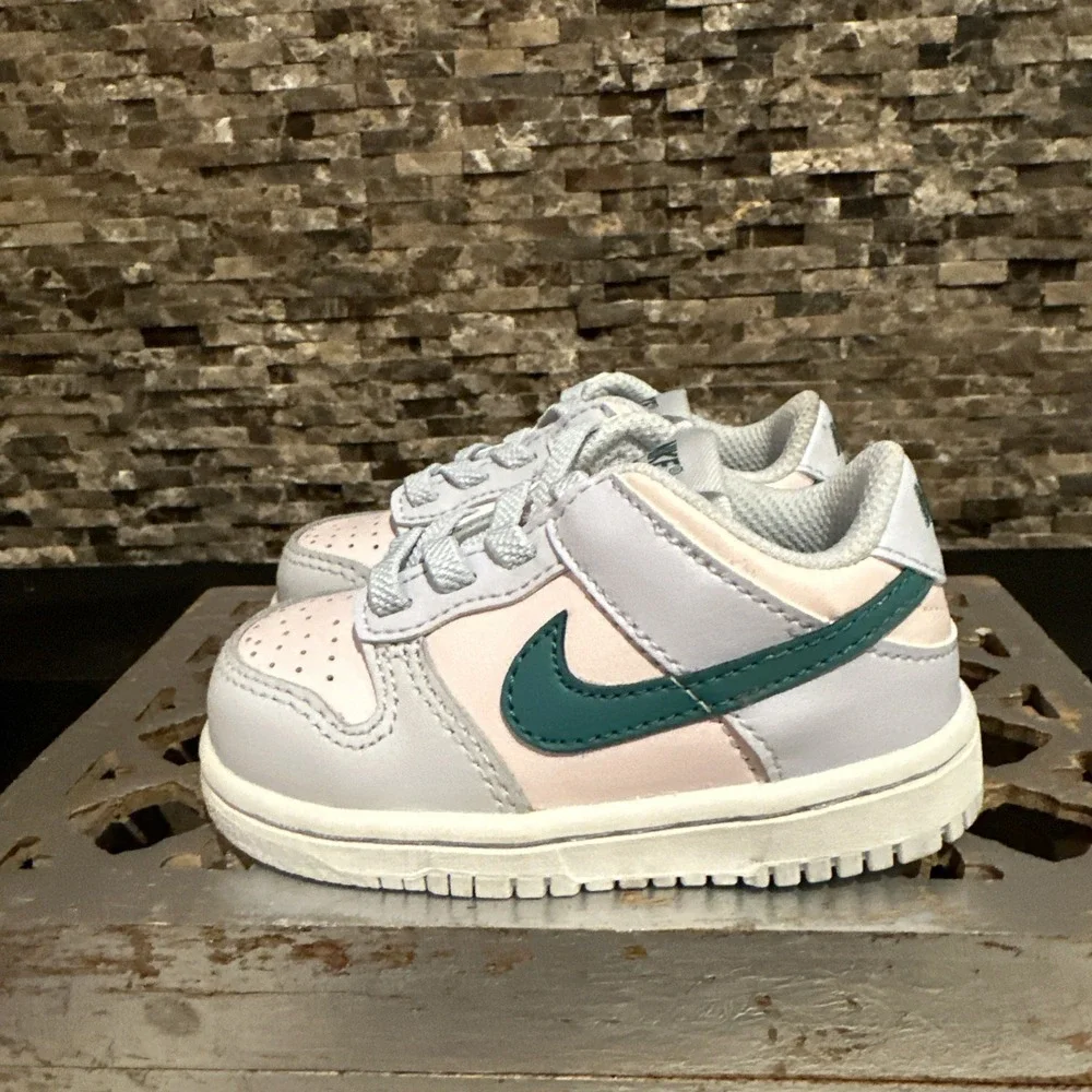 Nike Dunk Low Retro TD Sz 5C Football Grey Mineral Teal Toddler FD1233-002